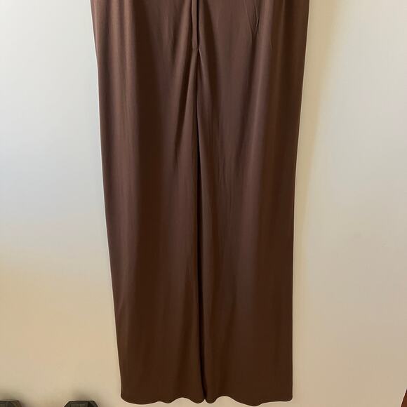 LA Femme Brown Taupe Cocoa Ruched Stretch Jersey Column Gown Womens 14 - Picture 11 of 15